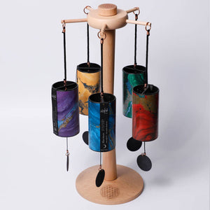 Zaphir Chime Set of 5 with Zenmotion Spin Rotating Chime Stand -