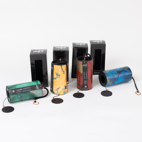 Kit di 4 carillon Zaphir con supporto - Fiore della vita - Supporto girevole premium 